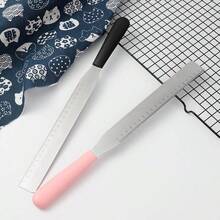 8英寸/10英寸直角抹刀，不锈钢材质，适用于装饰蛋糕和奶油霜，带刻度烘焙抹刀，可用于制作蛋糕和切割糕点，适合节日派对、婚礼、生日和情人节派对等场合。 - 彩色 - 查看 2