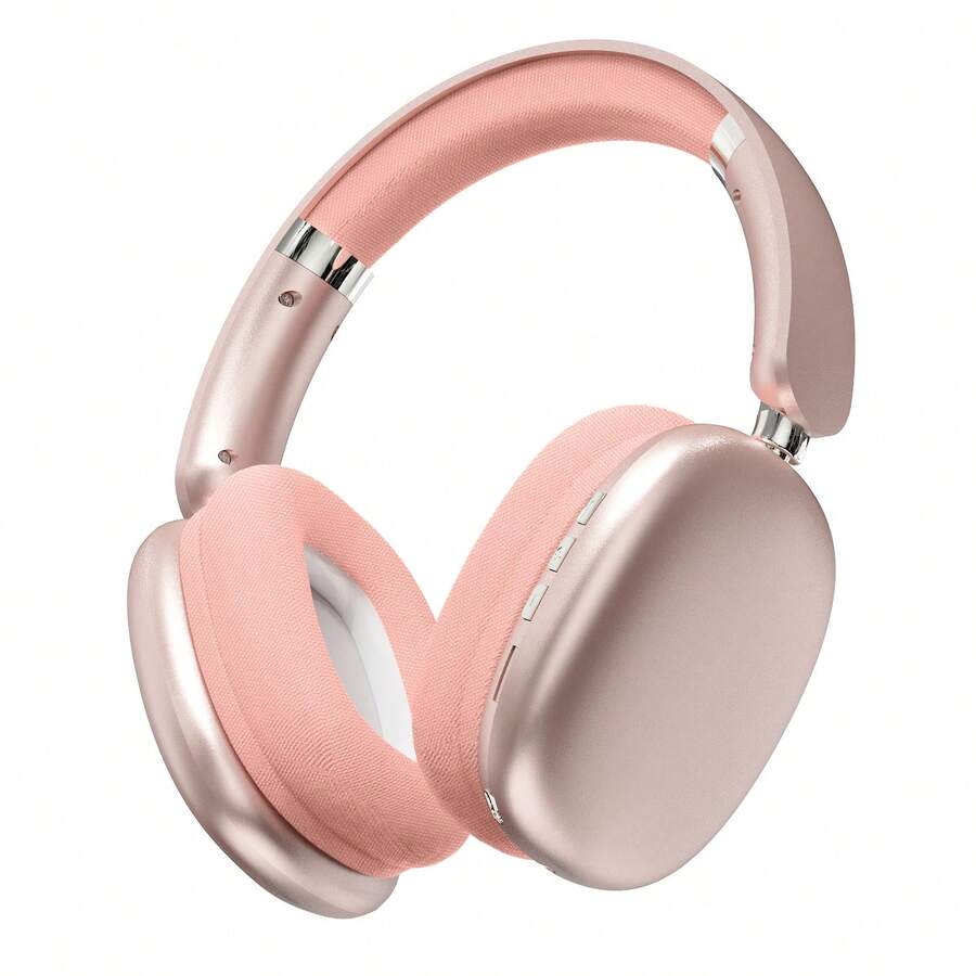 28Hours Playtime Over Ear White Bluetooth Headphones Wireless And Wired Beas Youth Student TV Headphone With Microphone Type-C Charging For Android Phone - 粉色 - 查看 1
