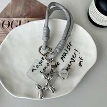 1pc/2pcs Dice Balloon Dog Phone Lanyard Wristband, Cute Phone Strap, Detachable Pad, Unisex Creative Handbag Pendant, Anti-Lost Anti-Drop Portable Wrist Strap Keychain, Valentine's Day Gift