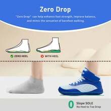 ZIITOP Wrestling Shoes Men Women Boxing Shoe Barefoot Hiking Boots Lightweight Breathable Zero Drop Non Slip - Blue - View 6