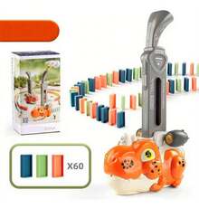 TendenciaAutomático Trenes Dominó 60 Pcs Pvc Para Niños 3-12 Años Naranja DinosaurioCalidad premium - 1 - Ver 6