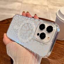 Funda de Teléfono Linda Funda de Teléfono: Patrón Realista de Camelia con Estampado de Leopardo Funda Dura Transparente Engrosada a Prueba de Golpes con Anillo Magnético Soporta Carga Inalámbrica para iPhone 17/16/15/14/13/12/71/X/XS/XR//Plus/Pro/Max/air - Una Opción Principal para Regalos Frescos y Elegantes Delgada Resistente a los Arañazos a Prueba de Golpes para Mujeres y Hombres - 1 pieza - Ver 3
