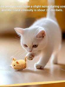 3 colori Giocattolo automatico per animali domestici, Topo di peluche motorizzato carino per gatti e cani, Giocattolo di topo vibrante realistico per l'addestramento di gattini, Regalo divertente, Inversione di direzione premendo il pennello all'indietro se il topo continua a girare - Multicolore - Visualizzare 17