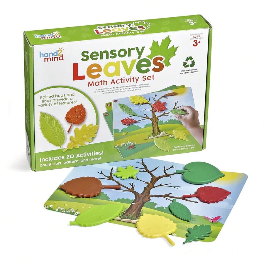 Tendenciahand2mind 94460 Juego de Actividades Matemáticas con Hojas Sensoriales, Juego de Patrones, Rompecabezas de Formas, Contadores de Matemáticas, Actividades de Aprendizaje para el Jardín de InfanciaCalidad premium - 1 - Ver 1