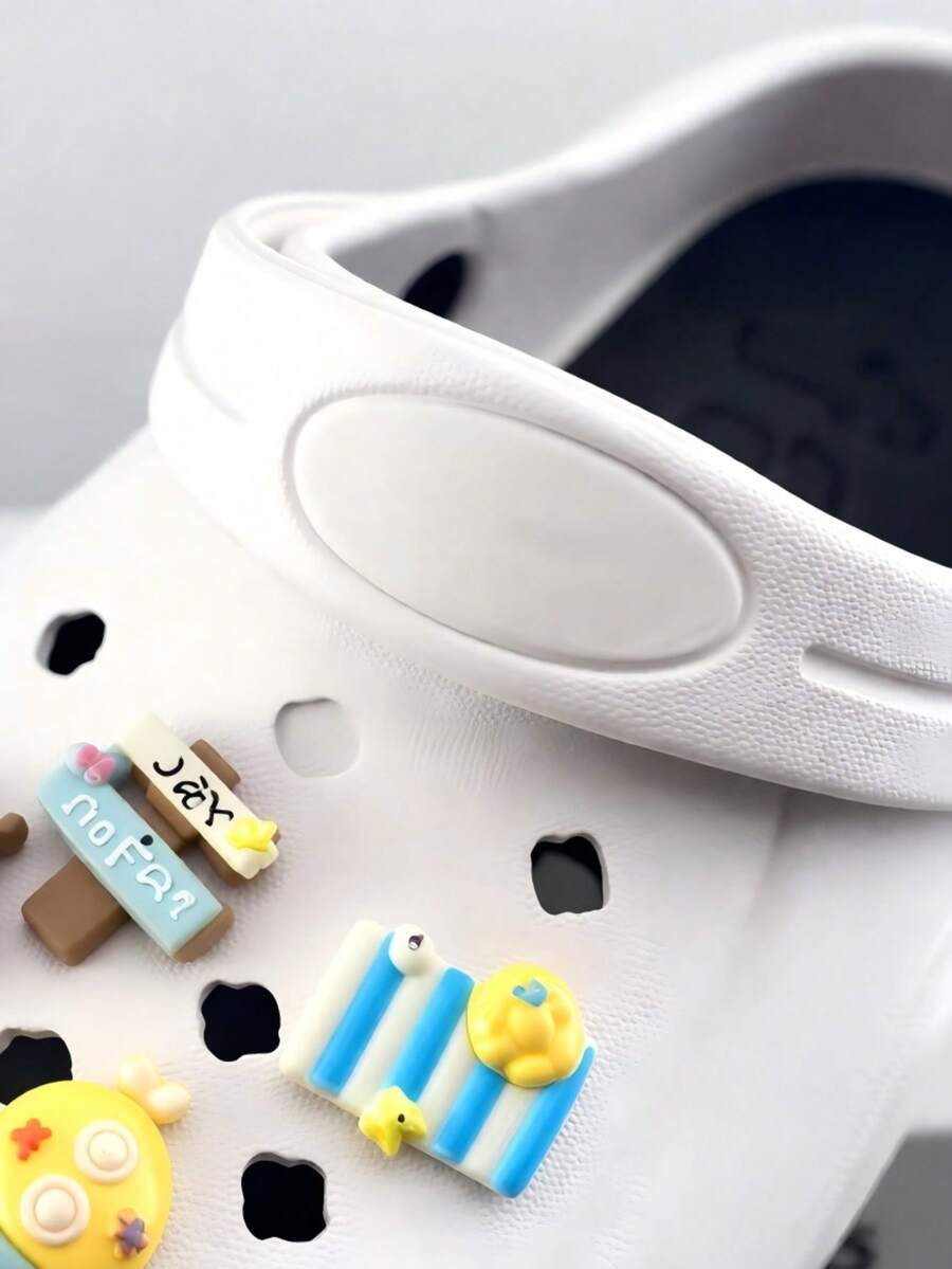 轻便防水休闲木屐，成人可调节绑带凉鞋 - 白色 - 查看 1