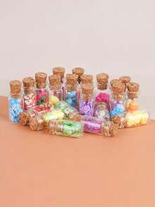 10/20pcs Mini Wishing Bottles With Cork Stoppers, Micro Transparent Artificial Fruit Theme Drift Bottles, Glass Bottle Pendants, Suitable For Micro Landscape Crafts, DIY Crafts, Home Decor, Bookshelf, Living Room Scenes, Birthday Party Gifts, Car Interior Accessories, Gift Bag Fillers, Wedding Gifts, Valentine's Day Gifts - Multicolor - View 6