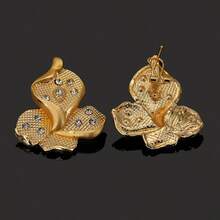 夏季西部风情黄金首饰四件套时尚18K镀金首饰套装，迪拜非洲风情项链耳环戒指婚礼新娘首饰套装，女士 - 項鍊+戒指+手鐲+耳環 - 查看 7