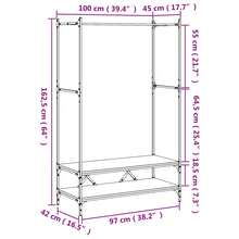 Clothes Rack With Shelves Grey Sonoma Engineered Wood - Grey - View 10