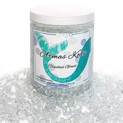 Crushed Glass For Resin Art, Broken Glass Pieces For Crafts Vase Filler Home Decorations,Crushed Glass For Crafts,3-6mm,1.5 Pound (Crystal/Transparent)