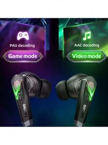 Lenovo Auriculares inalámbricos  LP6 TWS con Bluetooth V5.1, modo dual, para música, juegos, deportivos, con micrófono - Negro - Ver 3