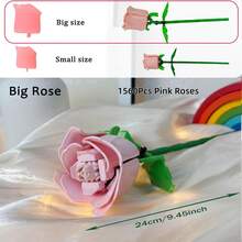 1560 - Piece Rose Bouquet Set: Artificial Flower Micro Mini Building Blocks In Bags. This Self - Assembling Toy Features Rich Colors, Fine Workmanship, And Diverse Styles. With Red, Pink, And Blue Roses Included, It's A Dream Choice For Flower - Art And Building - Block Enthusiasts. It Enhances Hand Dexterity, Spatial Thinking, And Patience, Making It Perfect For Home Decoration, Valentine's Day Gifts, And Couple Souvenirs. - Multi-colored [bagged] - View 16
