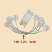 1 paquete de 10/20/30/40 luces de cadena con forma de luna y flores, lámpara de ambiente de hadas colgante, alimentada por batería, adecuada para el hogar, dormitorio, patio, jardín, vacaciones, Ramadán, festivales y decoración de Año Nuevo - Multicolor - Ver 10