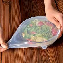 6pcs Universal Silicone Stretch Lids Set, Reusable Food Storage Covers, Elastic Stretch To Fit Bowls, Cups, Plates, Glasses, Fruits, Etc. - Multicolor - View 3