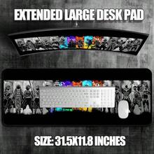 Alfombrilla de computadora para juegos de anime grande con base de goma antideslizante y bordes cosidos para computadora portátil teclado XL para oficina y trabajo 31.5 x 11.8 x 0.1 - Ver 4