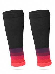 1 Pair New Sports Compression Leg Warmers, Calf Sleeve For Hiking, Running, Soccer, Cycling, Breathable Elastic Leg Sleeve, Gradient Color, Outdoor Compression Running Shaping Leg Warmers