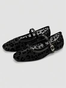 Giày bệt nữ mũi vuông, kiểu dáng thường ngày, dự tiệc, công sở, có khóa cài, chất liệu lưới rỗng thoáng khí, thoải mái, màu mơ. - màu đen - Xem 2