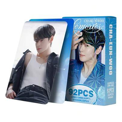 TendenciaCha Eun Woo ( Astro ) 92 Piezas (60 Photocard + 32 Sticker) Cha Eun Woo MemoriesCalidad premium