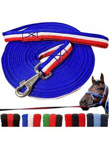 26ft/34ft Flat Horse Training Rope With Heavy Duty Swivel Snap And Trigger Snap, Suitable For Daily Horse Training | Horse Training Rope For Lunging And Ground Work
