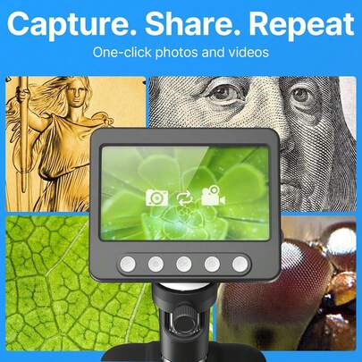 Digital Microscope 8LED 1000X Real Shot Rendering Computer Microscope Electron Biological Microscope