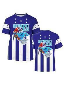 3D Football Graphic Tee, Honduras Style Sports T-Shirt For Men - Suitable For Athletic And Casual Wear - Multicolor - View 6