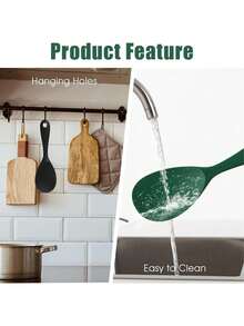 1pc Non-Stick Heat-Resistant Silicone Rice Spoon - Ergonomic One-Piece Design, Durable, Easy To Clean, Suitable For Rice, Salad, Mashed Potatoes, Etc. - Multicolor - View 10