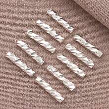 20个18K镀铜真金加厚银色铂金花朵连接管，DIY手链饰品制作配件