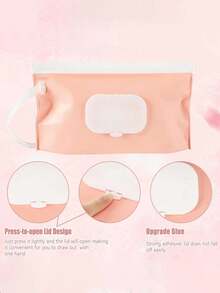 3pcs/1pc - 24cm Baby Wet Wipes Storage Box, Refillable Wet Wipes Container, Portable Baby Wet Wipes Box, Waterproof Baby Wet Wipes Dispenser, Travel Baby Wet Wipes Case, Ideal For Stroller, Reusable Storage Bag (Pink)