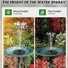 Diameter 16CM Solar Fountain Pump, Waterproof IP8, Free Standing FloatingSolar Powered Water Fountain Pump, Solar Fountain With 6 Nozzle, Bird Bath, Pond Watering,Compact Fountain, Decorative Water Spray, Durable Plastic Pump - Màu đen, 6,3 inch - Xem 4