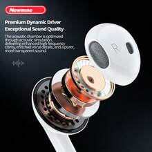 Newmine سماعات أذن لاسلكية رياضية T4S بتقنية بلوتوث 5.3، ارتداء مريح، بطارية طويلة الأمد، انخفاض في التأخير، مكالمات عالية الجودة، باللون الأبيض - أبيض - مشاهدة 8