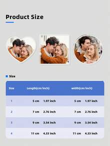 1-4pcs Custom Photo Fridge Magnet, Personalized Acrylic Refrigerator Magnet, Round Shape, Square Shape, Heart Shape, Couple Photo Souvenir Gift, Anniversary Personalized Keepsake, Colorful High Quality Multi-Size Home Decor, Perfect Gift For Couples, Husband, Wife, Boyfriend, Girlfriend, Ideal For Wedding, Valentine's Day, Anniversary - Multicolor - View 7