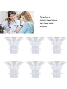 6 Piezas de Inserciones de Brida, Kit de Inserción de Brida de Extractor de Leche Portátil de Silicona de 13/15/17/19/21 mm para la Mayoría de Las Bombas de 24 mm, Elementos (17MM),37430094 - Amarillo Mostaza - Ver 5