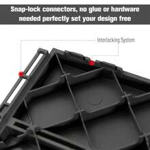 Outsunny 9 Pcs PP Interlocking Composite Deck Tile, 12" X 12" Outdoor Flooring Tiles For Indoor And Outdoor Use, Tools Free Assembly, Black - Black - View 4