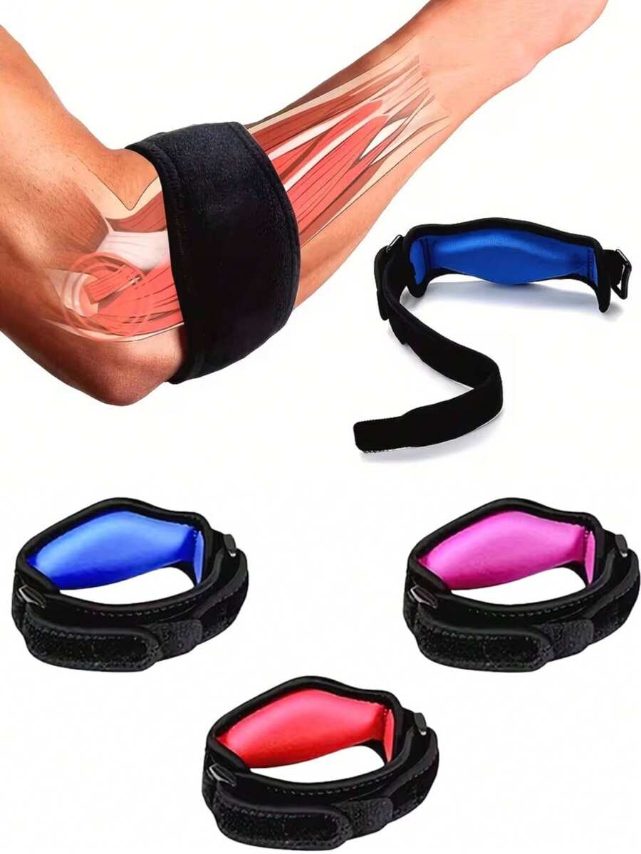 1pc Adjustable Elbow Support Brace With Cushion Pad, Suitable For Basketball, Tennis, Volleyball And Golf - Hand Wash Only