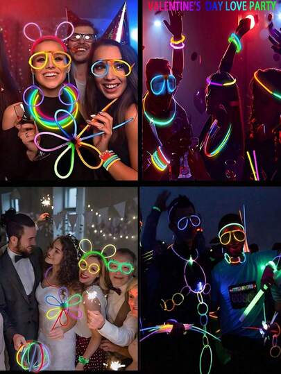 1Pack 50/100 Pcs 8-Inch Party Glow Stick Set,Super Bright Glow Sticks,It Can Glow In The DarkSustainable Light For 9~13Hours,You Can Also DIY Bracelets, Necklaces, Earrings, Balls, Etc,It Is Suitable For Parties, Gatherings, Wed