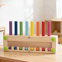 Caixa de Classificação e Combinação de Madeira para Inserção de Palitos, Jogo de Correspondência de Cores e Treinamento de Coordenação Olho-Mão, Jogo Sensorial Cognitivo, Brinquedos e Presentes de Aniversário, Natal e Ano Novo - Caixa para Combinar Cores - Visão 4