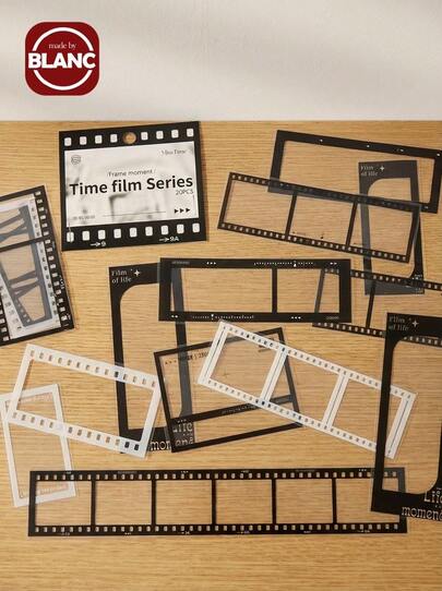 [Time Film Series]1pack Retro Black & White Film Decorative Sticker Set Scrapbook Supplies School Supplies For Diy Scrapbooking Frames, 20pieces/Pack Valentine DAY, Valentines Wedding, Birthday