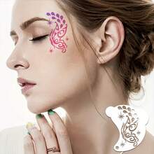 16pcs Reusable Face Painting Stencils, Butterfly & Floral Patterns, DIY Makeup Tools, Suitable For Halloween, Birthday Parties And Cosplay - one-size - View 2
