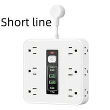 16-In-1 Power Strip With Switch & Surge Protection 12AC Outlets 3 USB 1 Type-C Ports Wall Outlet Extender For Office Home Travel US Plug Compatible - 美規B型插(110-127V) - 查看 10