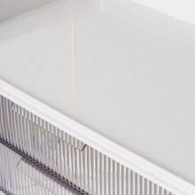 Living And Home Countertop Storage Organiser 2 Drawers White Amber PET Metal For Makeup Bathroom Kitchen Holiday