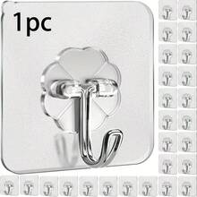 Seamless Transparent Sticky Hooks, Multi-Functional Hanging Wall Hooks, Self-Adhesive Non-Slip Design, Suitable For Kitchen, Bathroom, Living Room And Bedroom; Wall Storage Hooks, Coat Hooks, Bathroom Strong Adhesive Hooks (No Drilling Required) - Multicolor - View 10