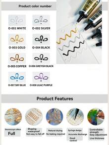 Pulpen Garis Luar 3D Tahan Air Premium 20g untuk Seni & Kerajinan DIY - Sempurna untuk Permukaan Kaca, Akrilik & Keramik - MultiWarna - View 3