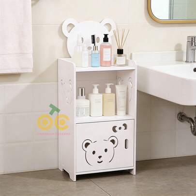 1 Pieza Mesa De Noche De 3 Capas, Blanca, Estante De BañO Para Mesita De Noche, Mesa Auxiliar Multifuncional Estantes, Mesa De Noche Blanca De 3 Niveles Con DiseñO De Oso Lindo Para Dormitorio Sala U Oficina Ideal Para Espacios PequeñOs OrganizacióN Libros Y Celular, Adecuada Para Espacios PequeñOs, Sala De Estar, Oficina, Dormitorio, Soporte De TeléFono, Estante De Libros, Gabinete De Almacenamiento, LáMpara De Escritorio, Luz Nocturna, Gabinete De Extremo De Cama, Gabinete De Bocadillos, Gabinete De Guantes, Con DiseñO De Oso Lindo. Puede Contener Libros Y TeléFonos MóViles Junto A La Cama