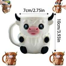 1pc Highland Cow Ice Cream Cup Holder, Cute Cow Ice Cream Cup (Multiple Colors Available), 3D Printed Reusable Cup, Hidden Snack Storage Drawer, Multifunctional Beverage Cooler, Comfortable Drink Stand, Party Supplies, Highland Cow Decor, Highland Cow Gift, No Direct Food Contact, No Spoon Included - Multicolor - View 13