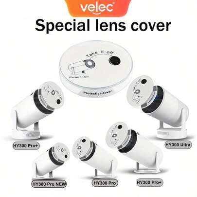 VELEC HY300/HY300 PRO/HY300 Pro+/HY300 Ultra Projector Lens Cover, Portable Lens Cover, Projector Dustproof Protective Lens Cover, Home Video Projector Lens Cover, 360-Degree Rotatable Lens Cover(Only Len Cover)