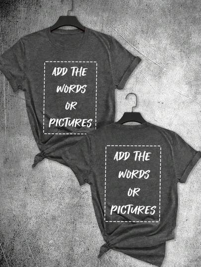 Men's Custom Retro Casual Distressed Textured Short-Sleeved T-Shirt, Personalized With Customizable Photos/Designs, Fashionable T-Shirt.