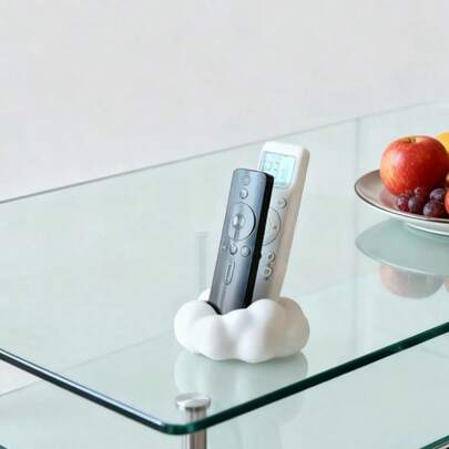 1 Modern Style Black And White Remote Control Storage Box With Soft Cushioned Top Cover - Space-Saving, Suitable For TV/DVD/Blu-Ray Players/Sound Systems/Game Consoles - Living Room Bedroom Media Device Organizer - Decorative Remote Control Storage Box With Storage Function