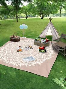 1 pieza Nuevo Mantel/Toalla de playa impermeable y anti-arena con estampado digital para uso al aire libre, con un patrón de moda y fresco, adecuado para campamentos y picnics al aire libre - Multicolor - Ver 8