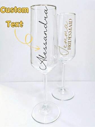 Customized Wedding Champagne Glass Name Stickers, Personalized Calligraphy Stickers, Personalized Wedding Decorations, Bridesmaid Invitation Stickers, Gift Box Name Stickers, Name Stickers, Text Stickers, Phrase Stickers, Champagne Glass Customized Name Stickers, Gift Box Stickers, Vinyl Name Stickers, Bridal Shower Stickers