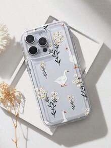 2PCS Duck Floral Print Clear Case Compatible With IPhone - 1 cái - Xem 3