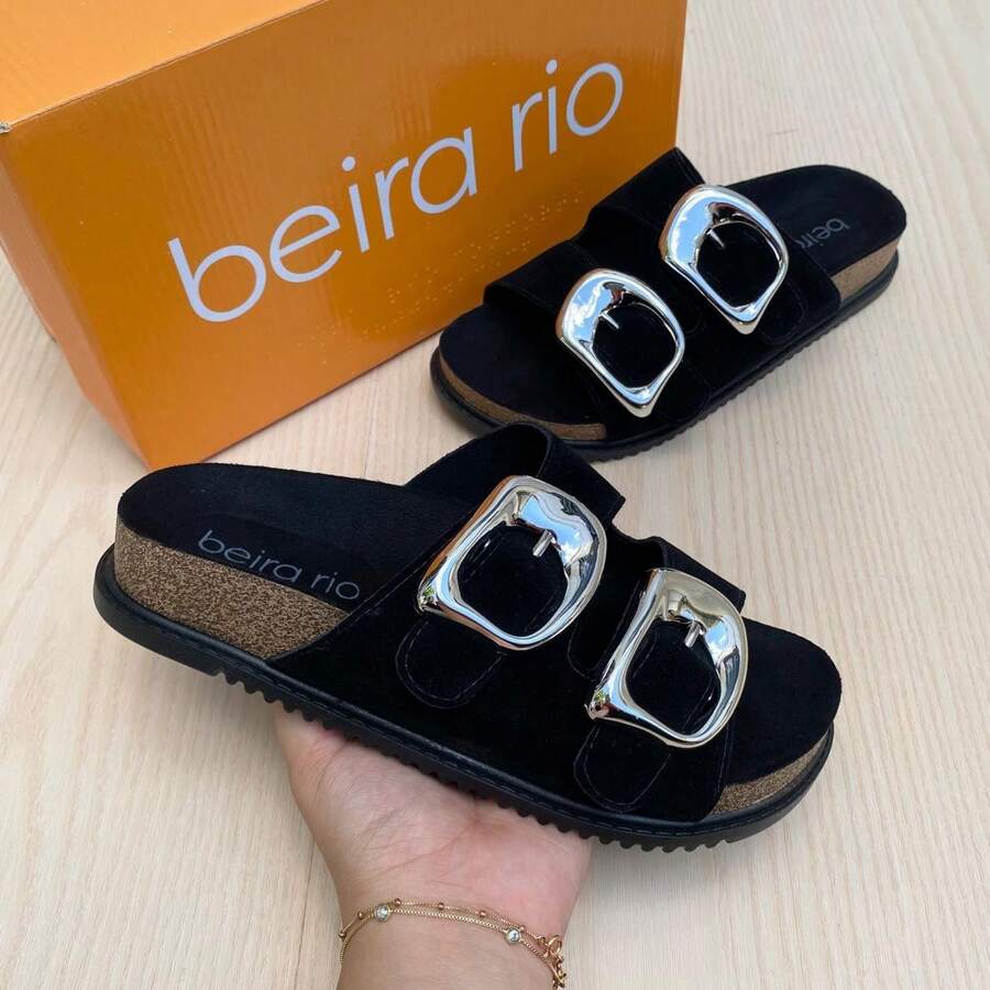 Beira Rio Women's Sandals With Buckles - màu đen - Xem 1